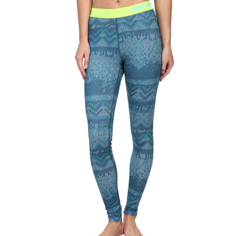 Blue Nike Pro Leggings